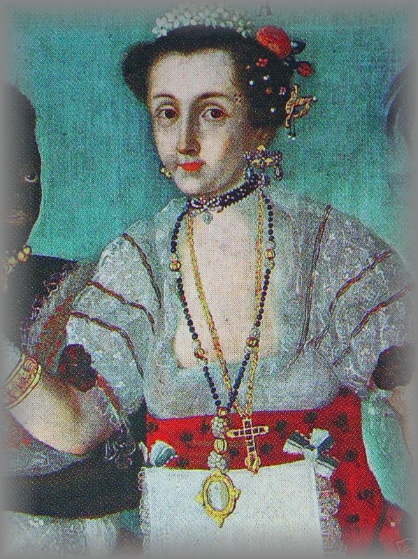 PORTRAITS OF PERIOD LADIES: Wearing ornamental rosaries