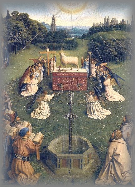 'ADORATION of the LAMB' - Jan van Eyck - 1431 (Ghent Altarpiece)