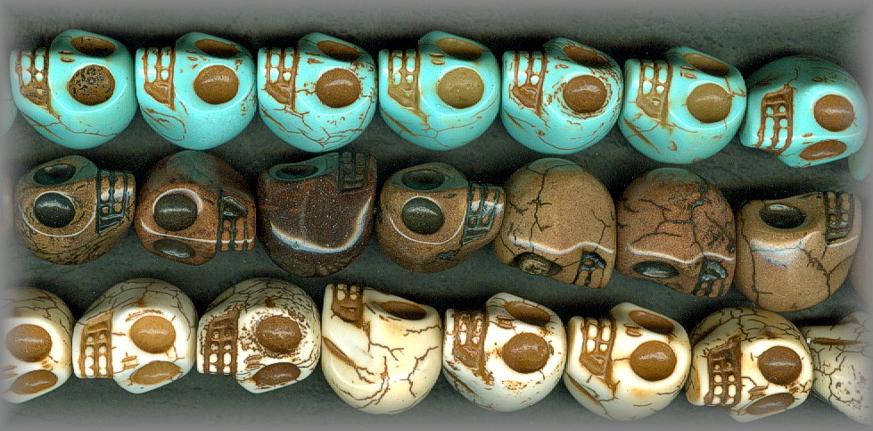 CERAMIC SKULL BEADS - 3 colors, click for info