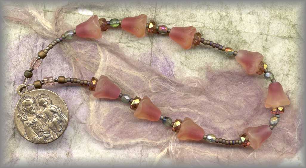 CHAPLET - St Joseph - coral