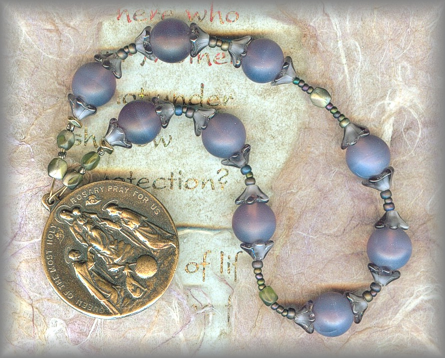 ST DOMINIC CHAPLET: antique matte amethyst beads