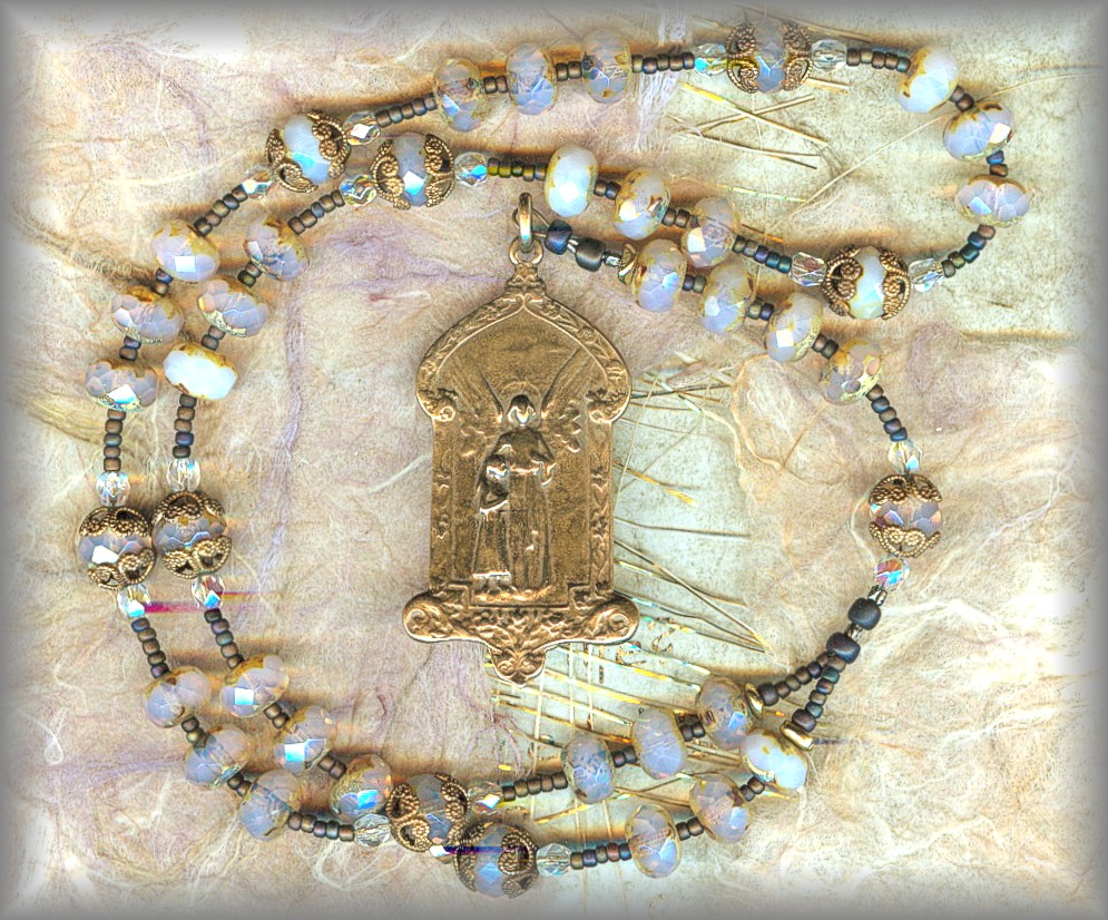 GUARDIAN ANGEL CHAPLET: CGAD.51002 (milky white var)