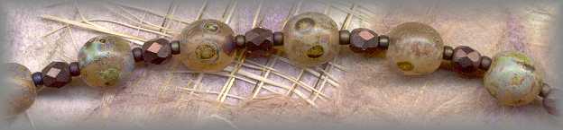 CHAPLET: closeup of picasso beads