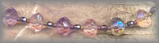 CHAPLET: closeup of gemcut beads