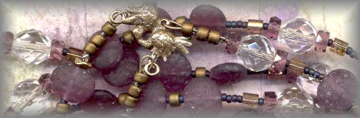 CHAPLET: closeup of antique beads