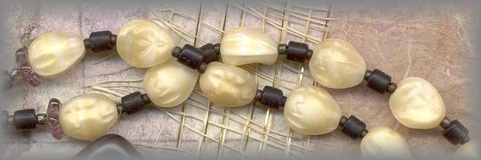 CHAPLET: closeup of antique beads