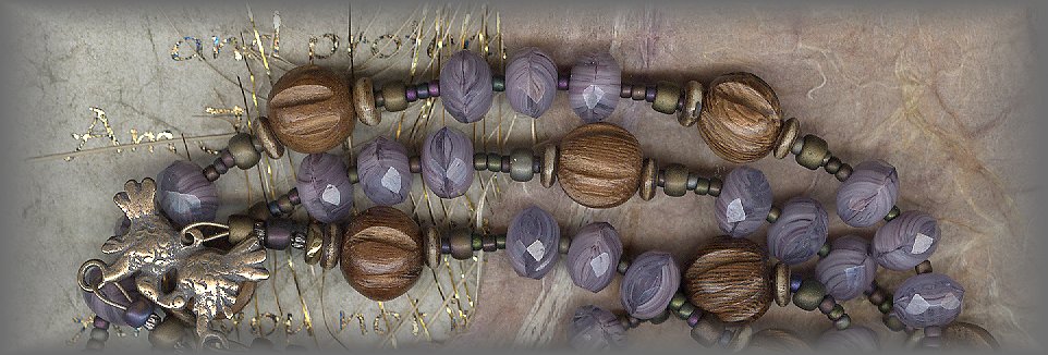 CHAPLET: closeup of antique beads