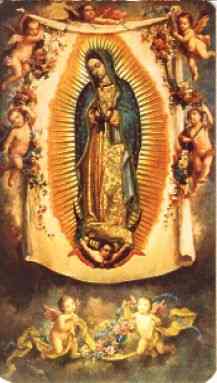 Angles with Guadalupe - holy card