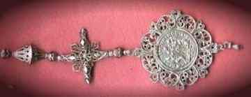 17c filigree rosary credo cross and medallion