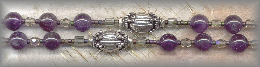 CATHOLIC ROSARIES:  Amethyst and silver