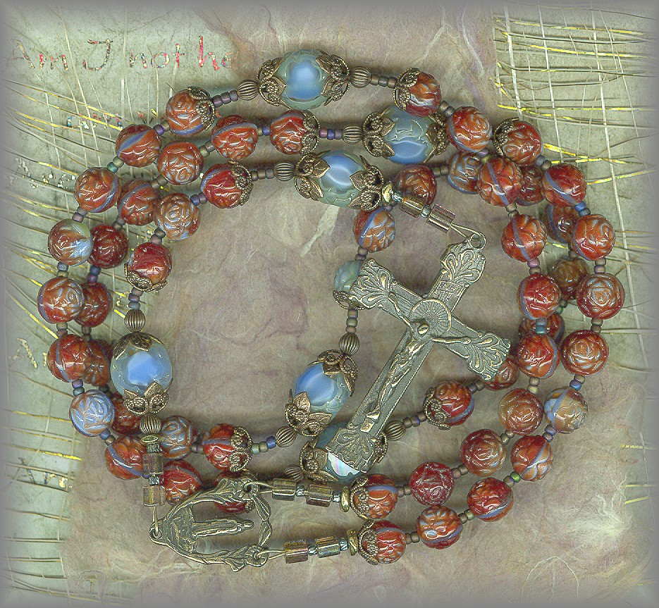 ROSARY - RMG.2411 - burgundy rosebud