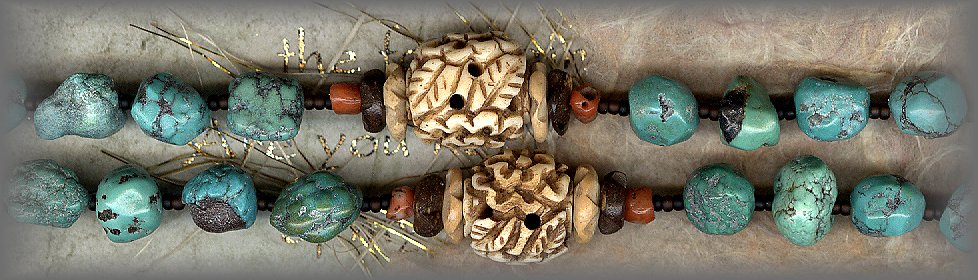 ROSARY: Hand carved rosebud beads, antiqued bone)