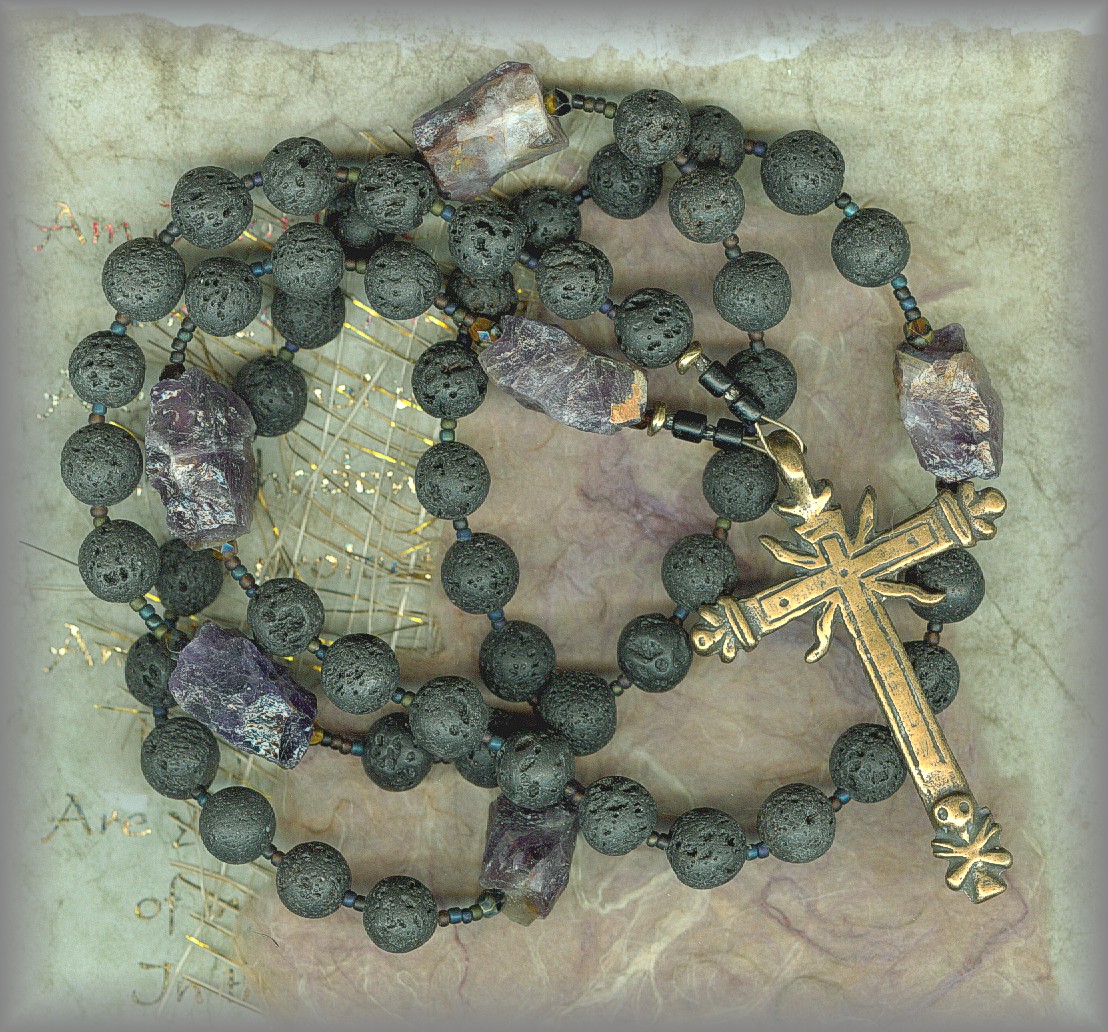 ROSARY: Antique Beads in matte black